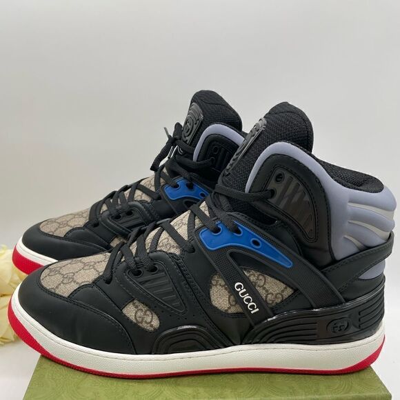 Men’s Gucci basket GG Supreme high top sneakers size 15 made in Italy - Picture 4 of 5